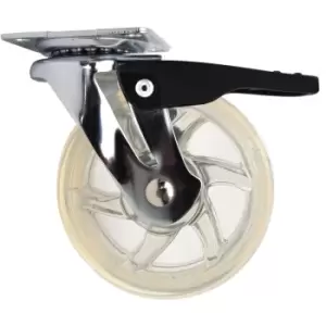 image of 75mm 40kg Plastic Swivel Castor Wheel Furniture Caster Clear - With Brake - Pack of 1