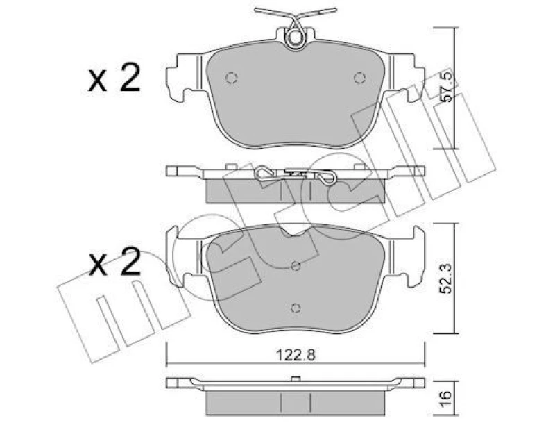 Image of METELLI Brake pad set METELLI 22-1281-0