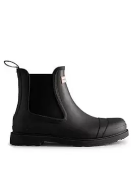 Image of Hunter Mens Commando Chelsea Boot Wellie - Black, Size 7, Men