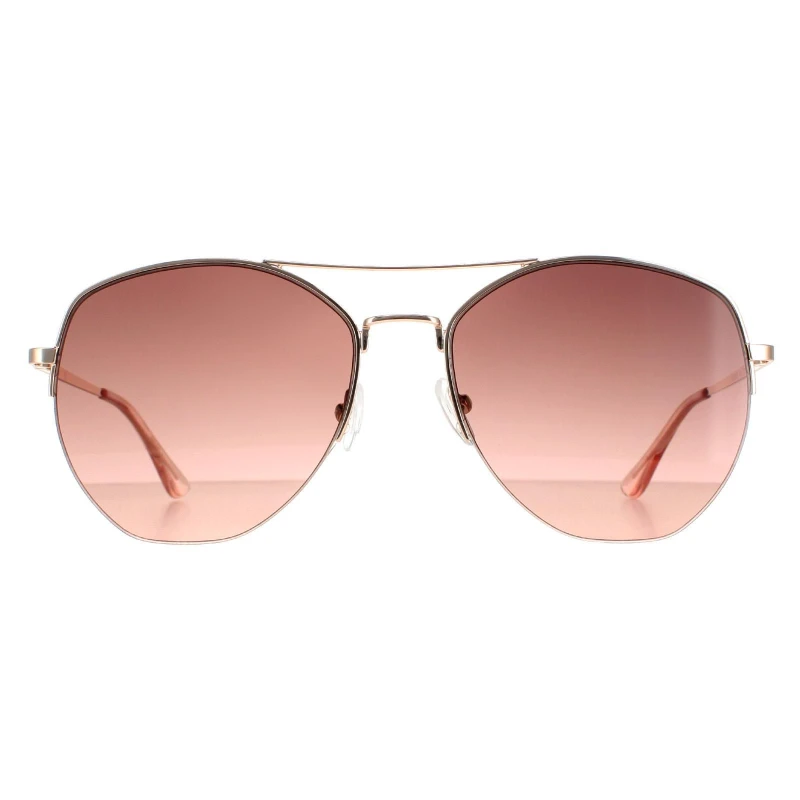 Image of Calvin Klein Aviator Rose Gold Brown CK20121S Gold male