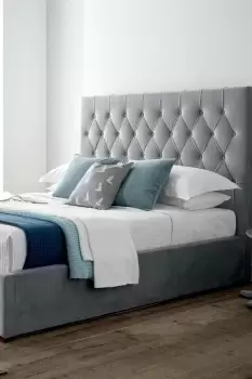 Image of Savoy Grey Upholstered Ottoman Storage Bed Frame