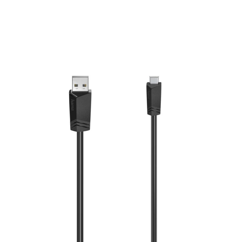 Image of Hama Hama USB cable USB 2.0 USB-A plug, USB-Mini-B plug 0.75 m Black, Silver 00200605 00200605