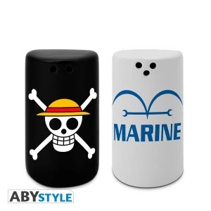 image of One Piece - Skull & Marine Salt & Pepper Shakers