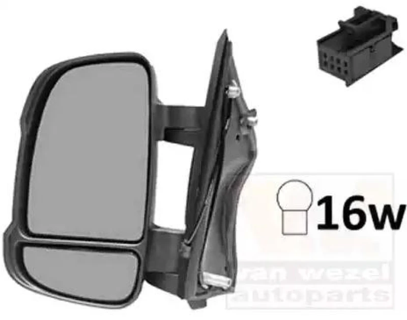 Image of VAN WEZEL 0983807 Wing mirror * HAGUS * Left, black, Short mirror arm Outside Mirror (50)