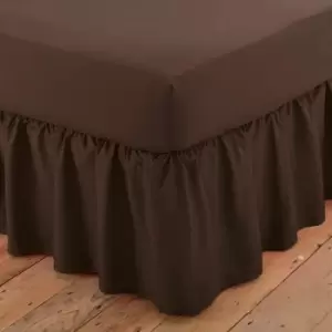 Image of Poetry Plain Dye 144 Thread Count Combed Yarns Chocolate King size Platform Valance - Charlotte Thomas