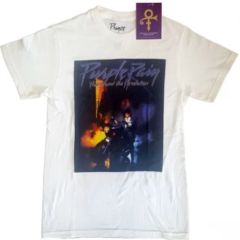 image of Prince - Purple Rain Square Unisex Small T-Shirt - White