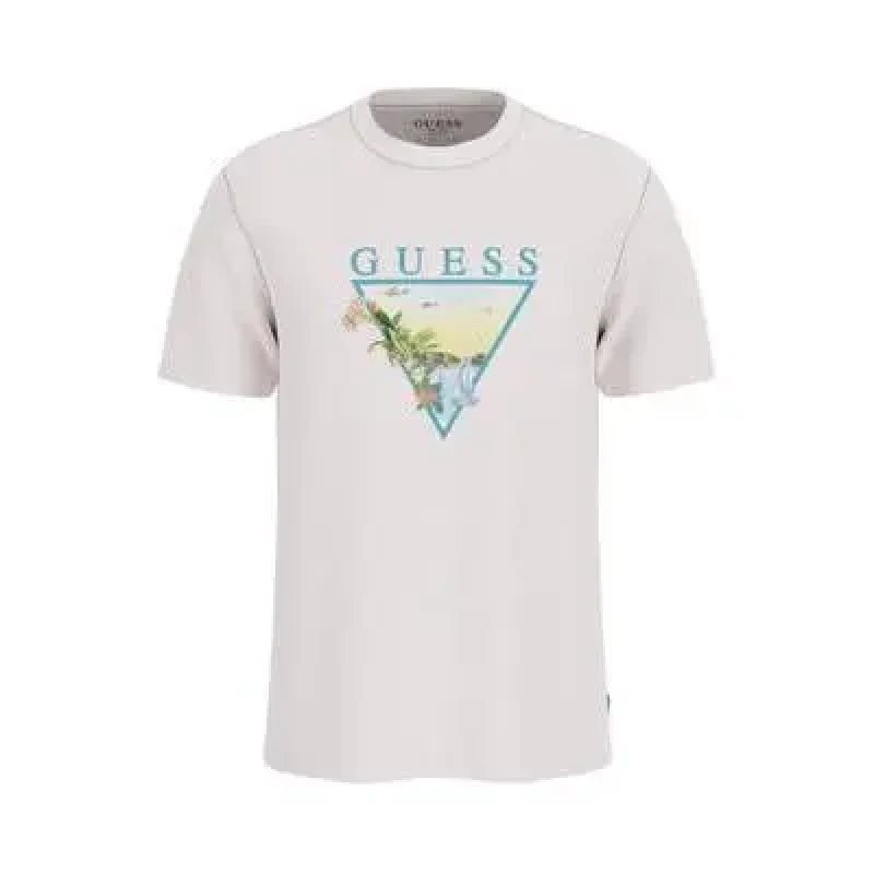 Image of Guess T-Shirt Guess Sunset Triangle Blanc Male S