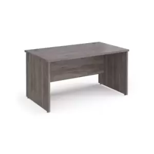 image of Maestro 25 straight desk 1400mm x 800mm - grey oak top with panel end leg