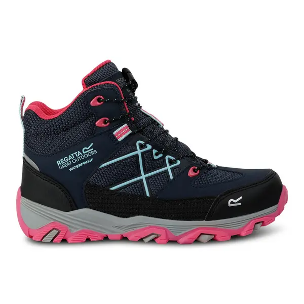 image of Regatta Girls Samaris III Walking Boots UK Size 2 (EU 34) Navy/Pink Potion RKF834G-1CZ-2