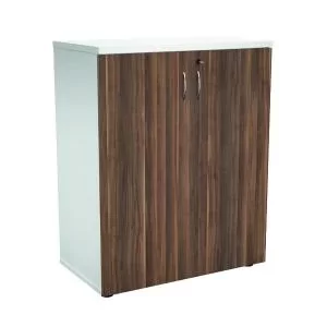 Image of Jemini Wooden Cupboard 800x450x730mm WhiteDark Walnut KF811282