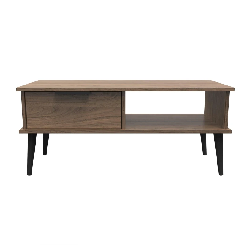 Image of Fuji 1 Drawer Coffee Table In Carini Walnut (Ready Assembled)