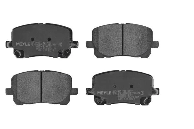 Image of MEYLE 025 238 3617 Brake pad set Front Axle, excl. wear warning contact, Original Quality, with anti-squeak plate Brake Pad Set,disc brake (402)