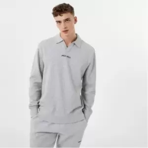 image of Jack Wills Minimal Graphic Collar Sweater - Grey