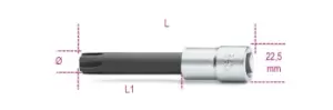 image of Beta Tools 920ES 1/2" Dr Bristol Spline (Long) Bit Socket Driver 10mm 009200610