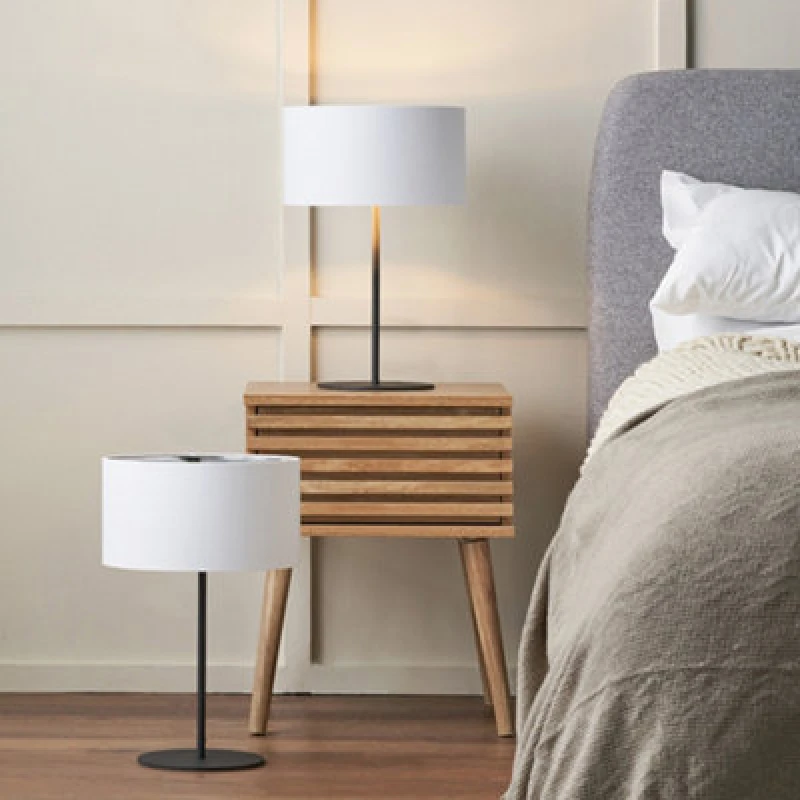 Image of Pacific Lifestyle Set Of 2 Elin Matt Black And Ivory Table Lamp