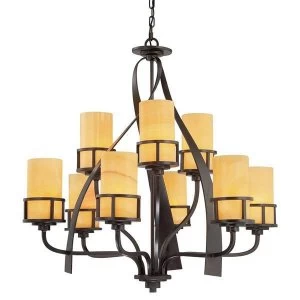 image of 9 Light Multi Arm Chandelier Imperial Bronze Finish, E27