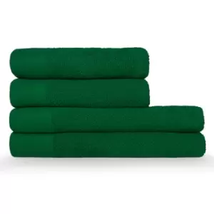 image of Textured Weave Towels Dark Green, Dark Green / Hand Towel (50x90cm)