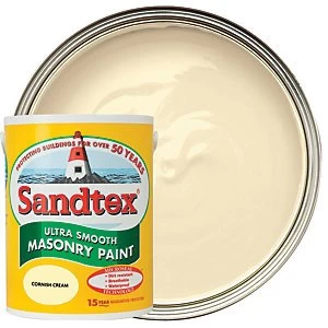 image of Sandtex Ultra Smooth Masonry Paint - Cornish Cream 5L