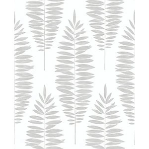 Image of Boutique Lucia White/Silver Decorative Wallpaper - 10m