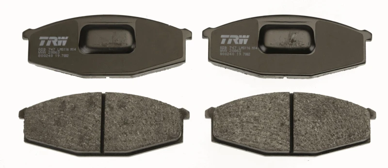 Image of TRW GDB747 Brake pad set not prepared for wear warning indicator Brake Pad Set,disc brake (402)