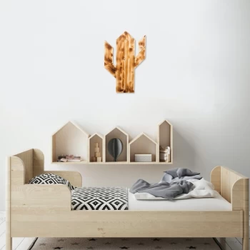 Image of Cactus - Walnut Walnut Decorative Wooden Wall Accessory