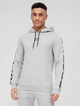 Image of Reebok Identity Tape Pullover Hoodie - Medium Grey Heather, Size 2XL, Men