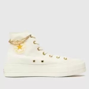 image of Converse White All Star Lift Hearts Trainers