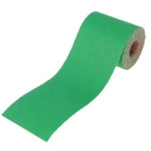 Image of Faithfull Aluminium Oxide Sanding Paper Roll Green 115mm x 5m - 120g
