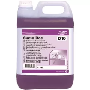 image of Suma Bac D10 Cleaner and Sanitiser Concentrate 5Ltr 2 Pack - CD517