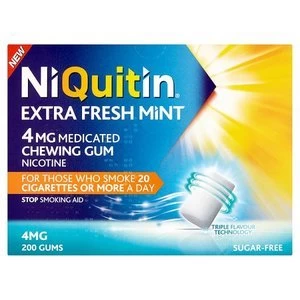 Image of NiQuitin Extra Fresh Mint 4mg Medicated Chewing Gum 200 Gums