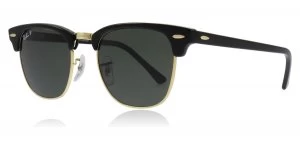 image of Ray-Ban 3016 Clubmaster Sunglasses Black 901/58 Polariserade Small 49mm