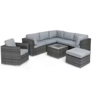 image of Maze Rattan London Corner Group with Chair with Ice Bucket Grey