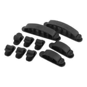 image of LogiLink Cable Fastener Set - 6 x Small, 2 x Medium, 2 x Large - Black