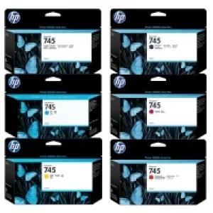 Image of HP 745 Black and Tri Colour Ink Cartridge
