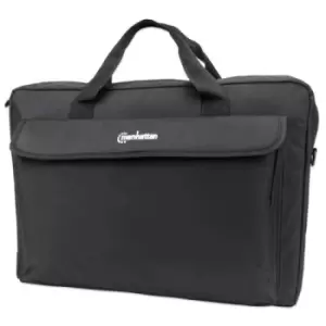 Image of Manhattan London Laptop Bag 17.3" Top Loader Black LOW COST Accessories Pocket Shoulder Strap (removable) Notebook Case Three Year Warranty
