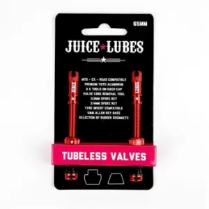 image of Juice Lubes Tubeless Valves, 65mm, Red - Red