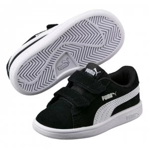 image of Puma Smash Suede Child Boys Trainers - Black/White