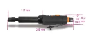 Image of Beta Tools 1933L Long Spindle Air Die Grinder 25000rpm Chuck Ø 3/6mm 200W