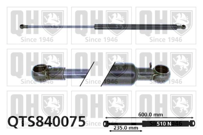 Image of QUINTON HAZELL Tailgate strut QUINTON HAZELL QTS840075