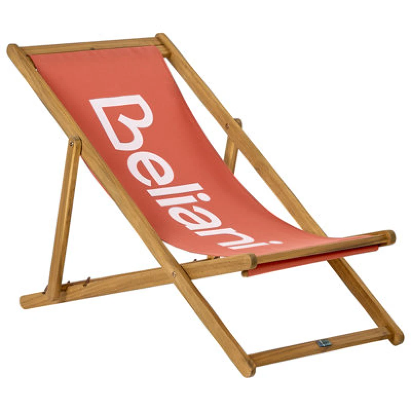 Image of Beliani Folding Deck Chair Anzio Acacia Wood Red