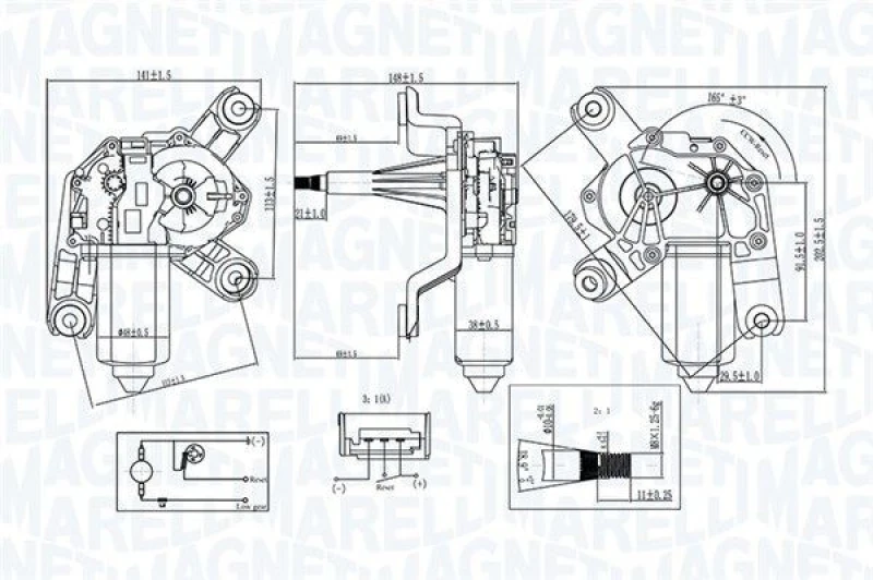 Image of MAGNETI MARELLI Wiper motor MAGNETI MARELLI 064070900010