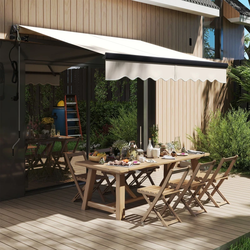 Image of Outsunny 2.5 x 2m Electric Retractable Awning w/ Aluminium Frame - Beige TJ Hughes 5063603686632