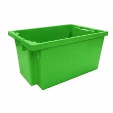 image of Slingsby Solid Slide StackNesting Container 600X400X300mm Green 382967