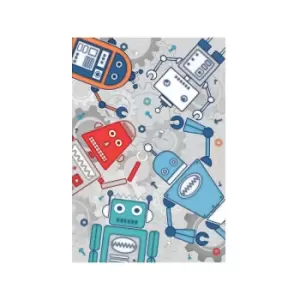 image of Riva Paoletti Kids Robot Wall Mural, Blue, 158 x 232 Cm