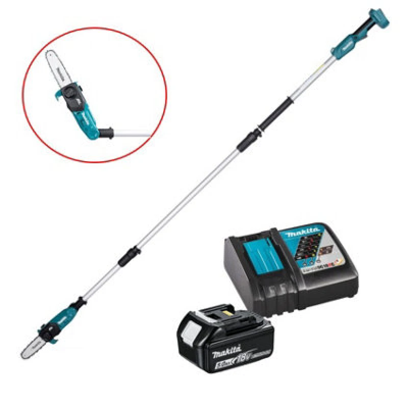 Image of Makita DUA200 18v LXT Cordless Brushless Pole Saw DUA200RT Batteries: 1 x 5ah Li-ion
