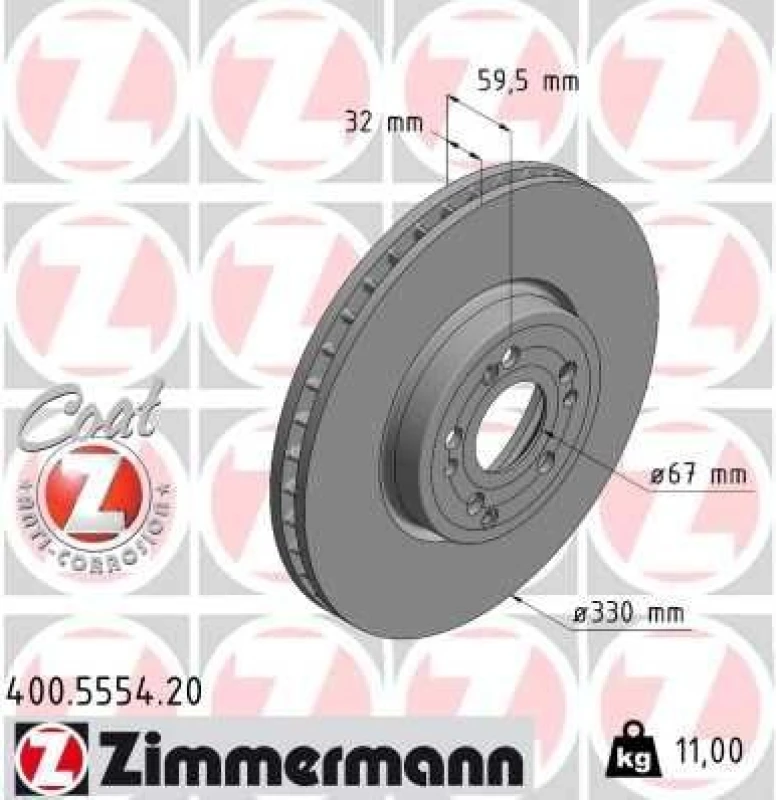 Image of ZIMMERMANN Brake disc ZIMMERMANN 400.5554.20