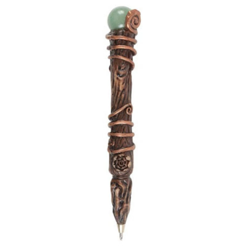 Image of Something Different Something Different Crystal Aventurine Wand Pen in Brown Brown One Size Unisex 5063693944889