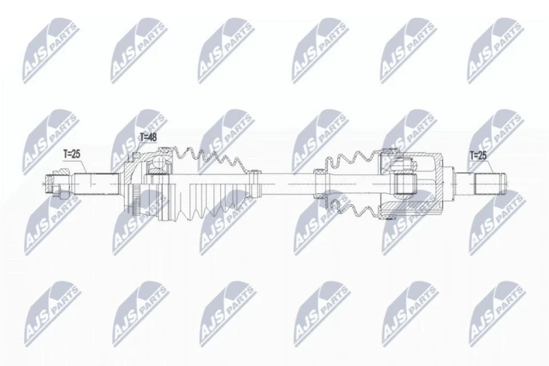 Image of NTY NPW-KA-384 Drive shaft Manual Transmission, Front Axle Left Drive Shaft (13)