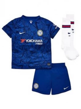 Image of Boys, Nike Chelsea 2019/20 Little Kids Home Football Kit - Blue, Size L (6-7 Years)