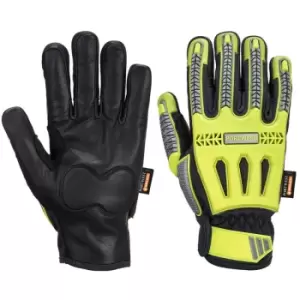 Image of Portwest - A762Y8RL - sz L R3 Impact Winter Glove - Yellow/Black - Yellow/Black